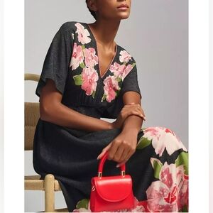 NWT Bl^nk London Anthropologie Smocked Floral The Tatiana Kaftan OS Plus Boho